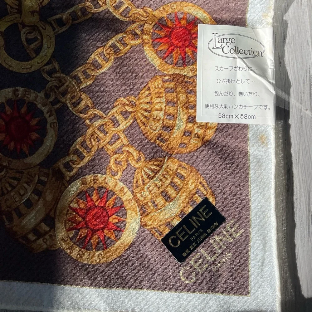 Celine Vintage cotton mini scarf - Picture 3 of 12